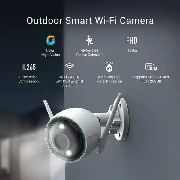 EZVIZ Outdoor Security Camera Color Night Vision, 1080P