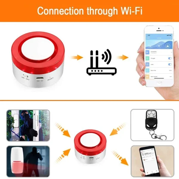Wireless Remote Controlled WIFI Alarm Siren System