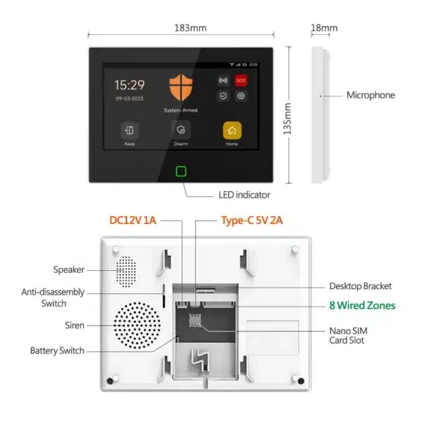 Tuya Smart 4G WIFI Wireless GSM Alarm System for Home Security