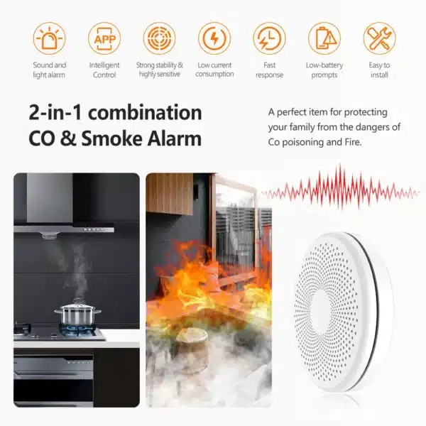 Smoke and Carbon Monoxide Detector Alarm,