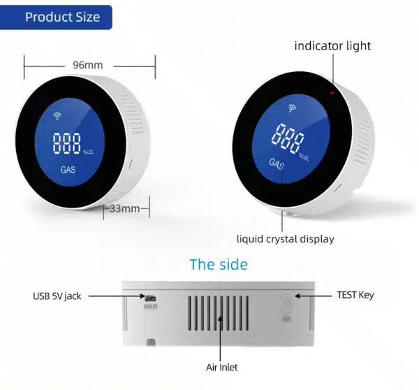 wifi gas sensor1 WiFi Gas Leak Detector With Large LCD Display